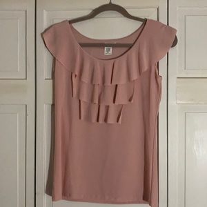 Claudia Richard Pink Ruffle Top NWOT